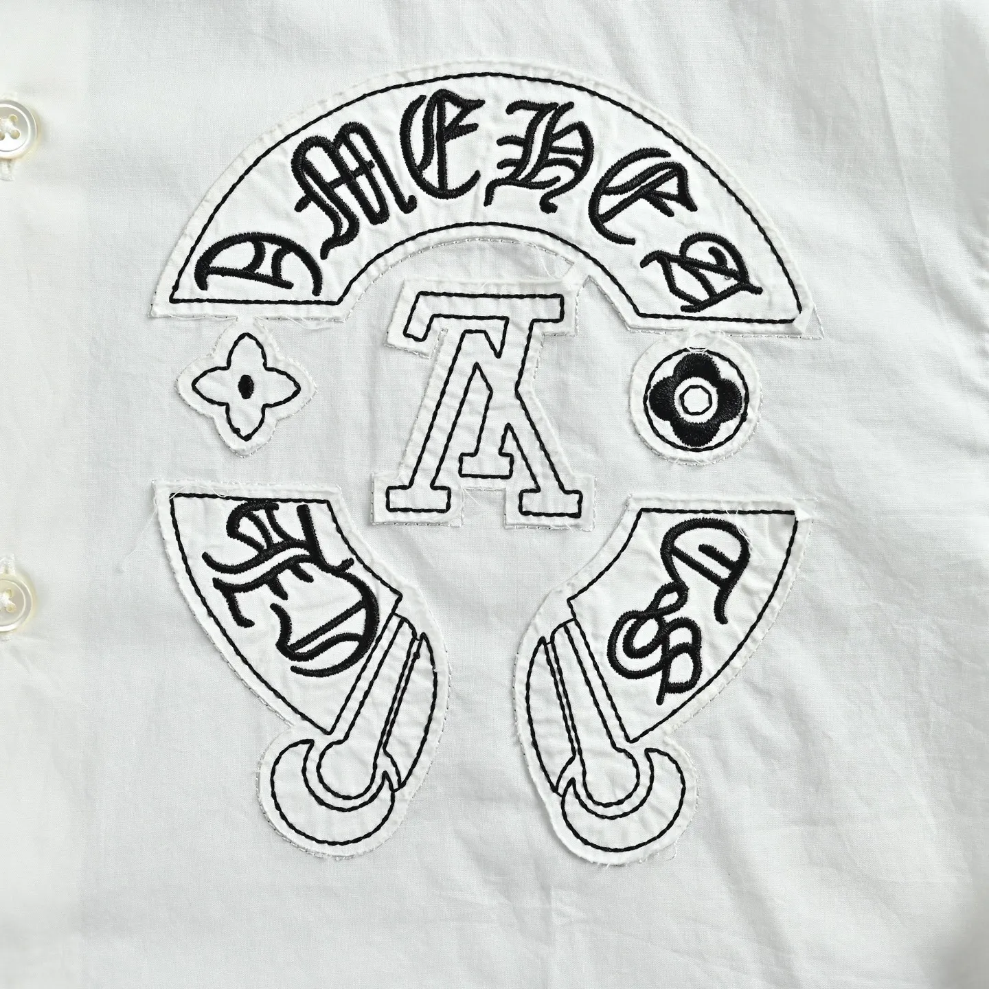 Louis Vuitton/Louis Vuitton Crow Heart joint patch embroidered shirt